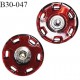 Bouton pression à coudre 30 mm haut de gamme en pvc transparent couleur rouge diamètre 30 mm épaisseur 3 mm prix à la pièce