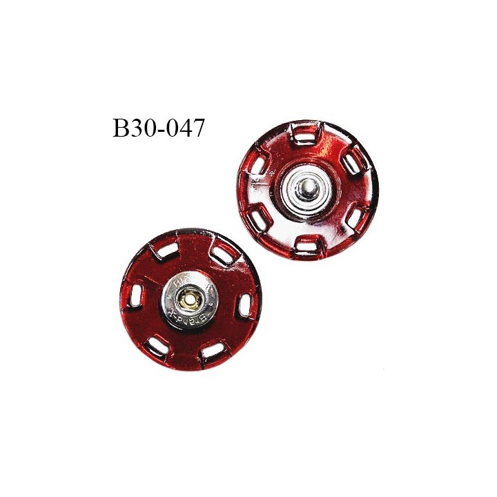Bouton pression à coudre 30 mm haut de gamme en pvc transparent couleur rouge diamètre 30 mm épaisseur 3 mm prix à la pièce