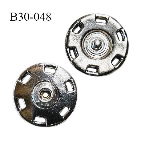 Bouton pression à coudre 30 mm haut de gamme couleur acier diamètre 30 mm épaisseur 3 mm prix à la pièce