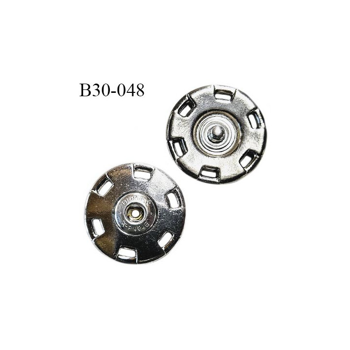 Bouton pression à coudre 30 mm haut de gamme couleur acier diamètre 30 mm épaisseur 3 mm prix à la pièce