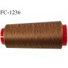 Cone 1000 m fil mousse polyester n°110 couleur marron clair longueur 1000 mètres bobiné en France