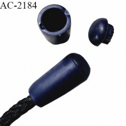 Arrêt stop cordon souple en caoutchouc couleur bleu marine hauteur 16 mm diamètre 4 mm à 9 mm prix à la pièce