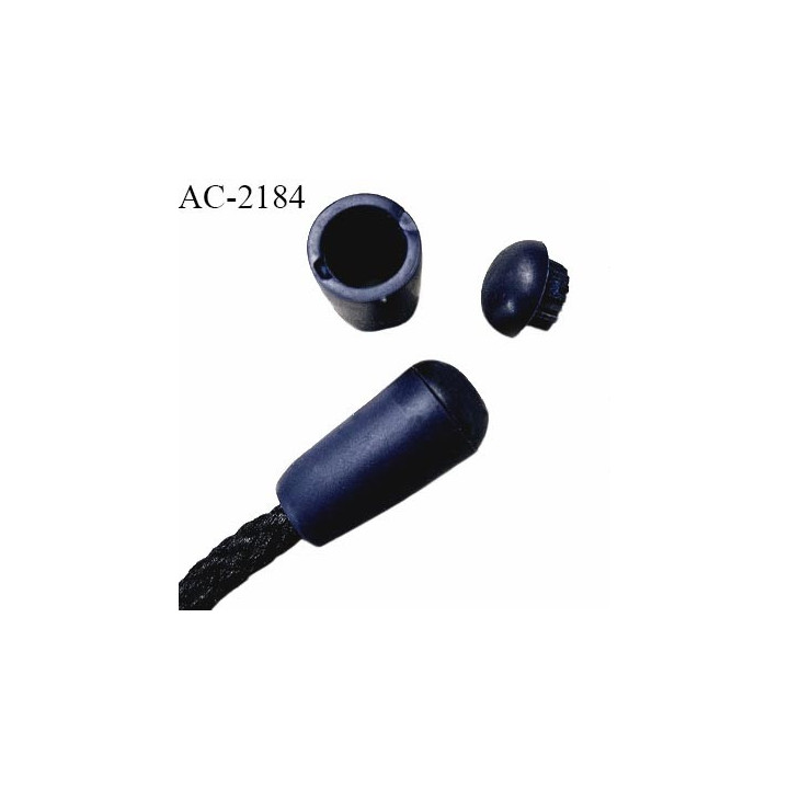 Arrêt stop cordon souple en caoutchouc couleur bleu marine hauteur 16 mm diamètre 4 mm à 9 mm prix à la pièce