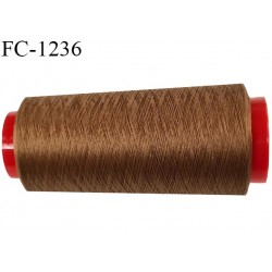 Cone 2000 m fil mousse polyester n°110 couleur marron clair longueur 2000 mètres bobiné en France