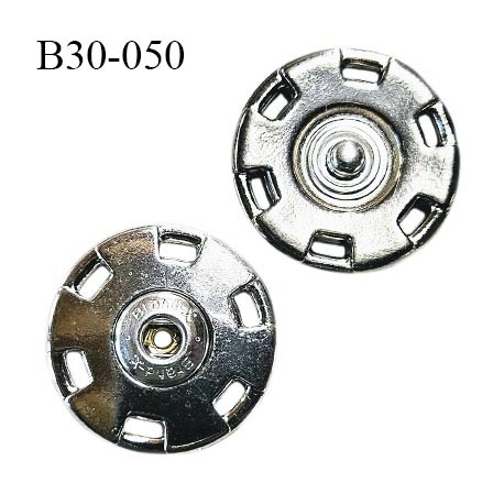 Bouton pression à coudre 30 mm haut de gamme couleur acier argent diamètre 30 mm épaisseur 3 mm prix à la pièce