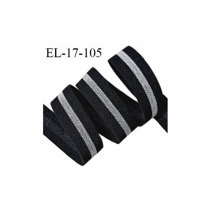 Elastique 16 mm haut de gamme élastique souple allongement +110% doux au toucher couleur noir et gris prix au mètre