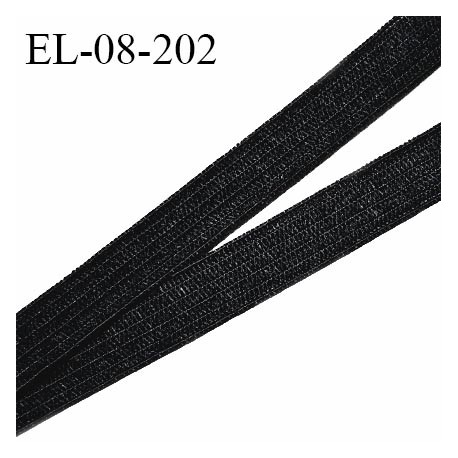 Elastique 8 mm lingerie et couture couleur noir allongement +120% forte élasticité largeur 8 mm prix au mètre