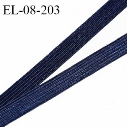 Elastique 8 mm lingerie et couture couleur bleu marine allongement +160% élastique souple largeur 8 mm prix au mètre