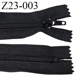 Fermeture zip 23 cm non séparable couleur noir longueur 23 cm largeur 3.2 cm largeur du zip 6 mm prix à la pièce