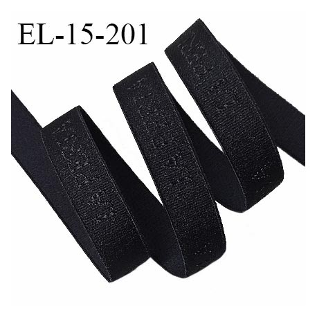 Elastique 15 mm lingerie haut de gamme inscription La Perla couleur noir largeur 15 mm fabriqué en France prix au mètre