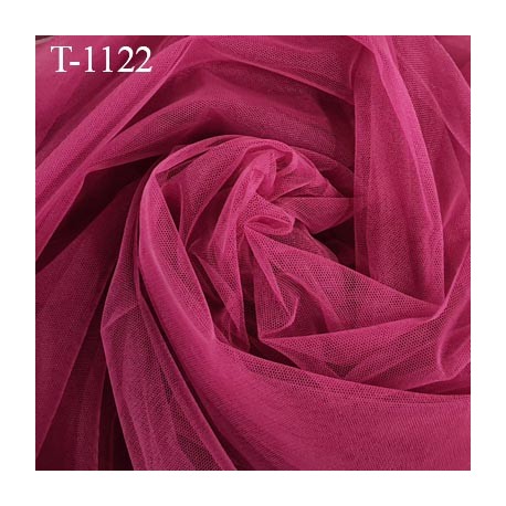 Marquisette tulle spécial lingerie haut de gamme 100% polyamide couleur framboise largeur 140 cm prix pour 10 cm