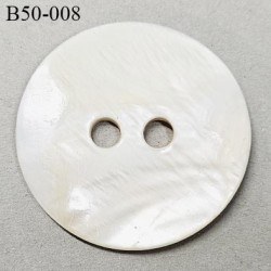 Bouton nacre 50 mm haut de gamme 2 trous largeur 50 mm épaisseur 3.5 mm prix à la pièce