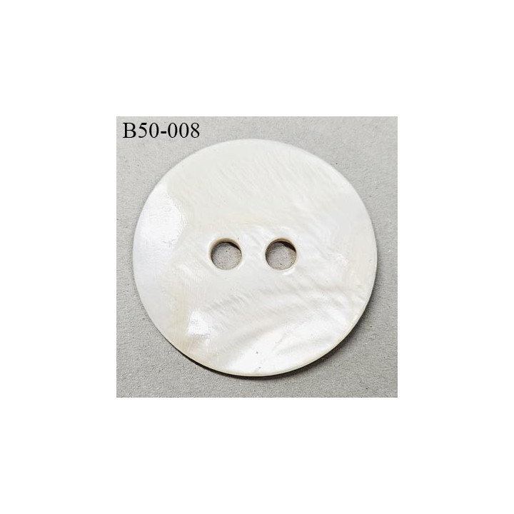 Bouton nacre 50 mm haut de gamme 2 trous largeur 50 mm épaisseur 3.5 mm prix à la pièce