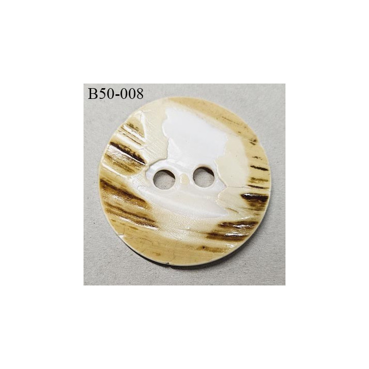 Bouton nacre 50 mm haut de gamme 2 trous largeur 50 mm épaisseur 3.5 mm prix à la pièce