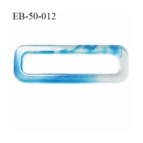 Boucle étrier rectangulaire pvc couleur bleu et transparent largeur 50 mm intérieur 43 mm hauteur 1.8 cm prix à la pièce
