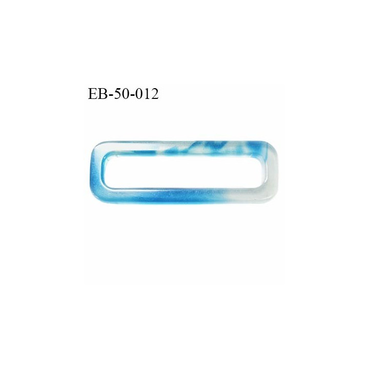 Boucle étrier rectangulaire pvc couleur bleu et transparent largeur 50 mm intérieur 43 mm hauteur 1.8 cm prix à la pièce