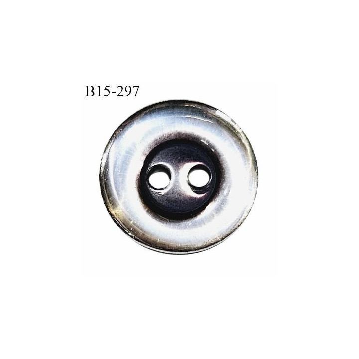Bouton 15 mm pvc fabriqué en France 2 trous diamètre 15 mm épaisseur 3 mm prix à l'unité