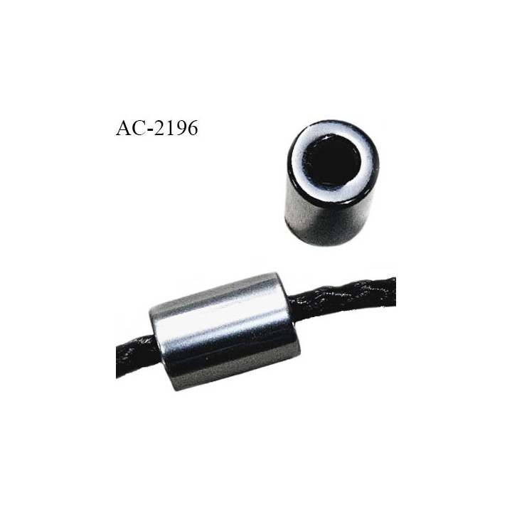 Arrêt stop cordon en pvc couleur gris brillant hauteur 15 mm largeur 10 mm passage pour cordon de 5 mm prix à l'unité