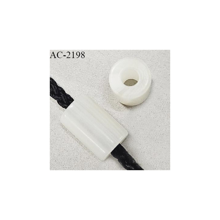 Arrêt stop cordon en pvc couleur naturel marbré hauteur 18 mm largeur 12 mm passage pour cordon de 5 mm prix à l'unité