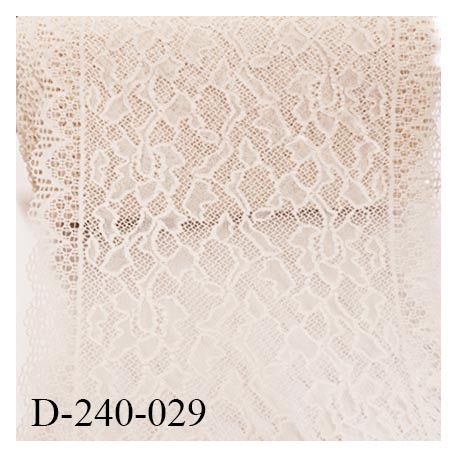 Tissu dentelle 24 cm extensible haut de gamme largeur 24 cm couleur rose poudré clair prix pour 1 mètre