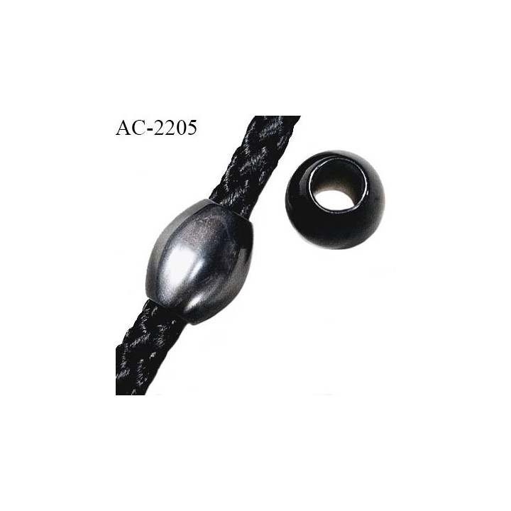 Perle en pvc couleur naturel hauteur 12 mm largeur 10 mm passage pour cordon de 4 mm prix à l'unité
