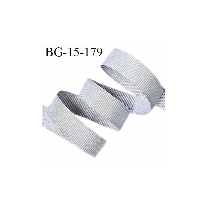Galon ruban 15 mm gros grain couleur gris largeur 15 mm prix au mètre