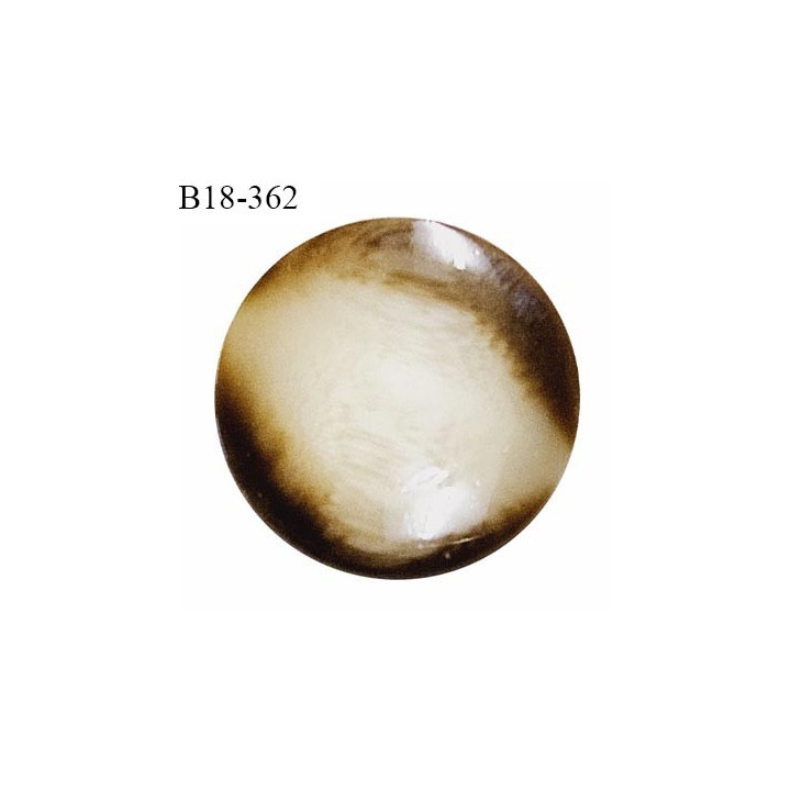 Bouton 18 mm haut de gamme en pvc couleur marbré beige et marron diamètre 18 mm prix à la pièce
