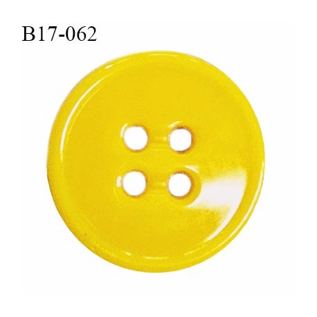 Bouton 17 mm en pvc avec 4 trous couleur jaune orangé diamètre 17 mm épaisseur 3 mm prix à la pièce