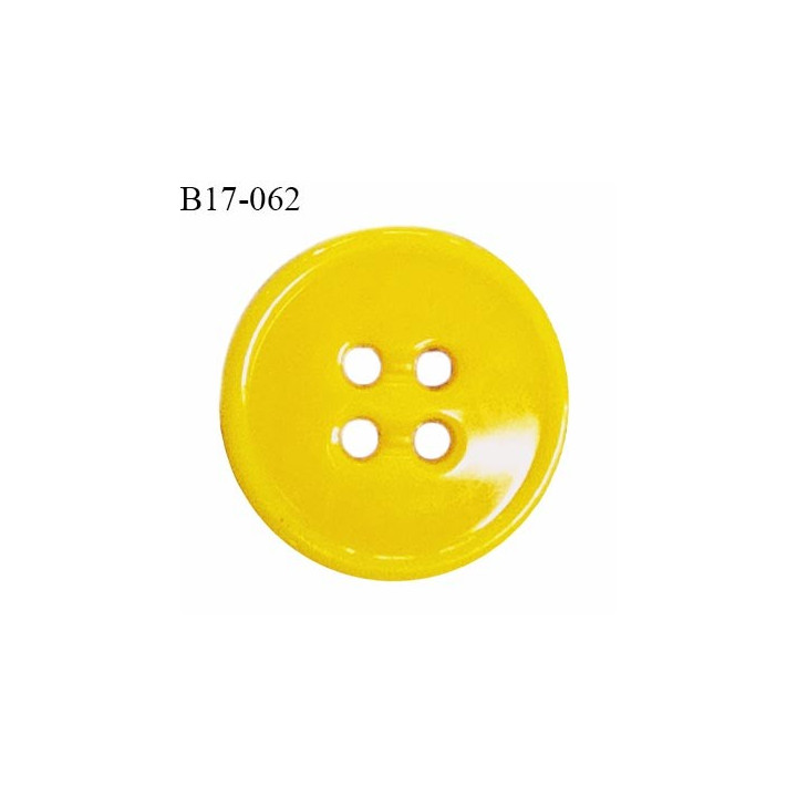 Bouton 17 mm en pvc avec 4 trous couleur jaune orangé diamètre 17 mm épaisseur 3 mm prix à la pièce