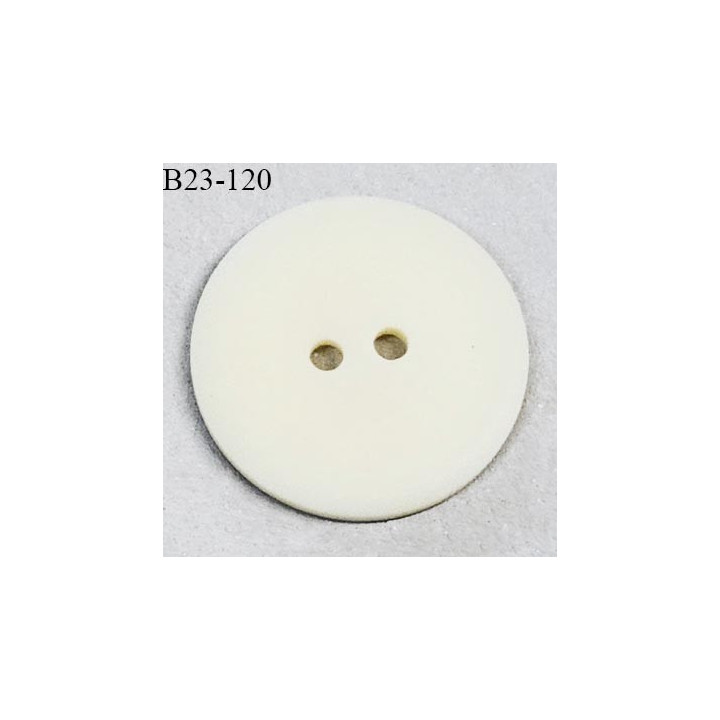 Bouton 23 mm couleur écru et marron mat 2 trous diamètre 23 mm épaisseur 3 mm prix à l'unité
