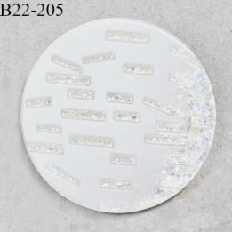 Bouton 22 mm pvc couleur naturel et pailleté diamètre 22 mm épaisseur 3.5 mm prix à l'unité