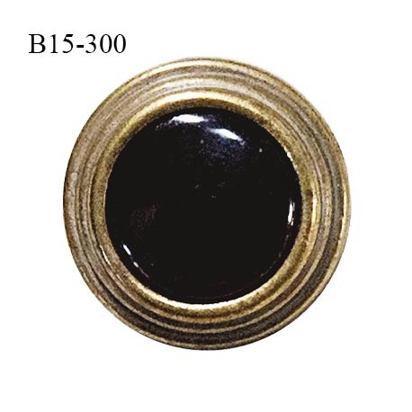 Bouton 15 mm couleur doré vieilli et marron fabriqué en France épaisseur 3.5 mm prix à l'unité