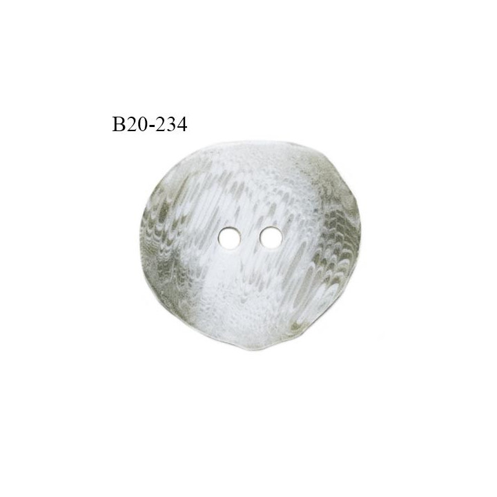 Bouton 20 mm en pvc couleur gris 2 trous diamètre 20 mm épaisseur 3 mm prix à l'unité