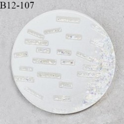 Bouton 12 mm pvc couleur naturel et pailleté diamètre 12 mm épaisseur 2.5 mm prix à l'unité