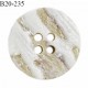 Bouton 20 mm en pvc couleur beige style corne 4 trous diamètre 20 mm épaisseur 3.5 mm prix à l'unité