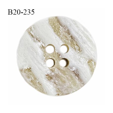 Bouton 20 mm en pvc couleur beige style corne 4 trous diamètre 20 mm épaisseur 3.5 mm prix à l'unité