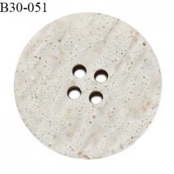 Bouton 31 mm en pvc couleur beige écru 4 trous diamètre 31 mm épaisseur 5 mm prix à la pièce