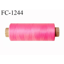 Bobine de fil 500 m mousse polyester n° 110 polyester couleur rose malabar longueur 500  mètres bobiné en France