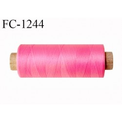 Bobine de fil 500 m mousse polyester n° 110 polyester couleur rose malabar longueur 500  mètres bobiné en France