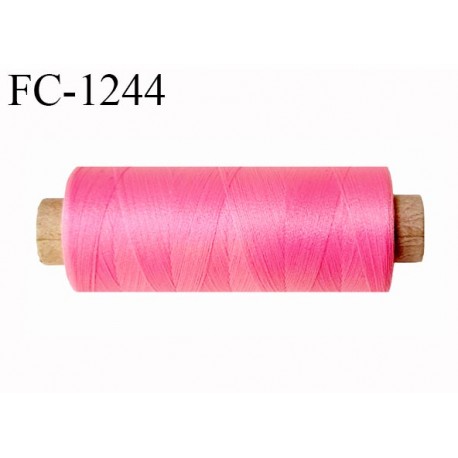Bobine de fil 500 m mousse polyester n° 110 polyester couleur rose malabar longueur 500 mètres bobiné en France