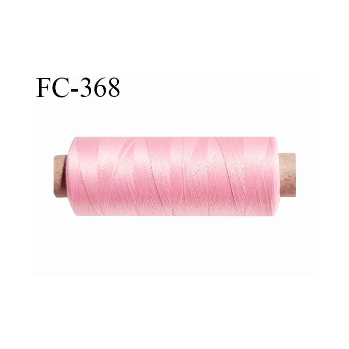 Bobine de fil 500 m mousse polyester n° 110 polyester couleur rose bonbon longueur 500  mètres bobiné en France