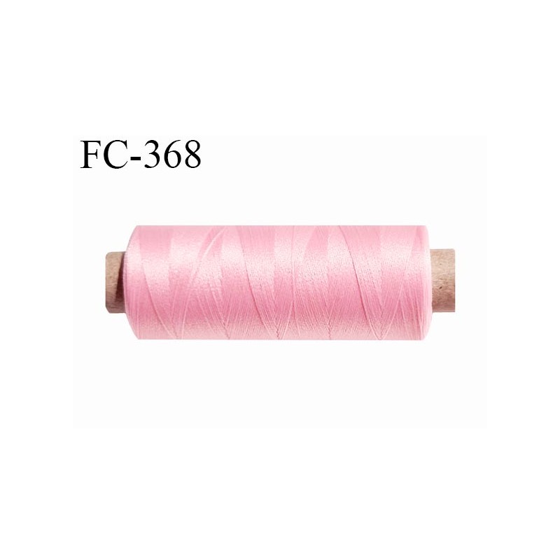 Bobine de fil 500 m mousse polyester n° 110 polyester couleur rose bonbon  longueur 500 mètres bobiné en France - mercerie-extra