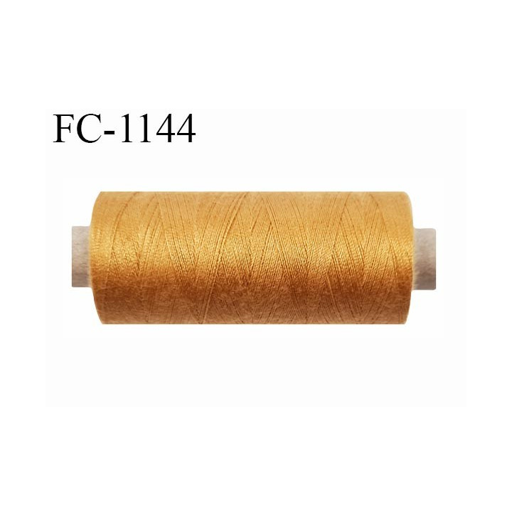 Cone 500 m fil polyester fil n°80 couleur ocre longueur du cone 500 mètres bobiné en France certifié oeko tex