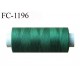 Cone 500 m fil polyester fil n°80 couleur vert longueur du cone 500 mètres bobiné en France certifié oeko tex