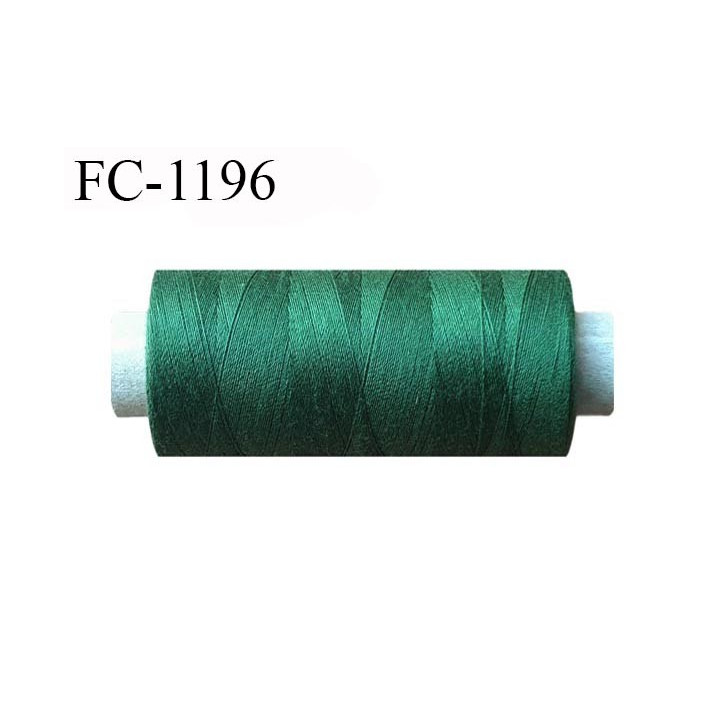 Cone 500 m fil polyester fil n°80 couleur vert longueur du cone 500 mètres bobiné en France certifié oeko tex