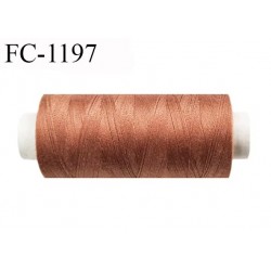 Cone 500 m fil polyester fil n°80 couleur marron clair cuivre longueur du cone 500 mètres bobiné en France certifié oeko tex