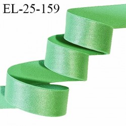 Elastique 25 mm lingerie haut de gamme couleur vert brillant bonne élasticité allongement +50% prix au mètre