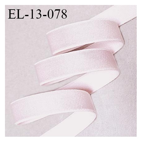 Elastique 13 mm lingerie couleur rose pastel brillant largeur 13 mm allongement +70% prix au mètre