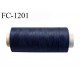 Cone 500 m fil polyester fil n°80 couleur bleu jeans longueur du cone 500 mètres bobiné en France certifié oeko tex