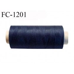 Cone 500 m fil polyester fil n°80 couleur bleu jeans longueur du cone 500 mètres bobiné en France certifié oeko tex